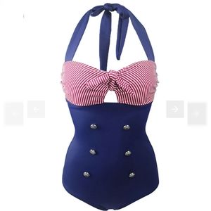 Vintage striped sailor one piece